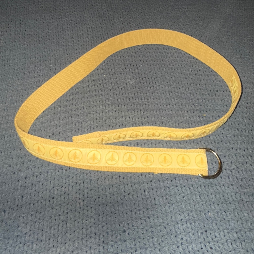 Preppy Palm Beacher Yellow Honeybee D-Ring Canvas Belt Adjustable One Size